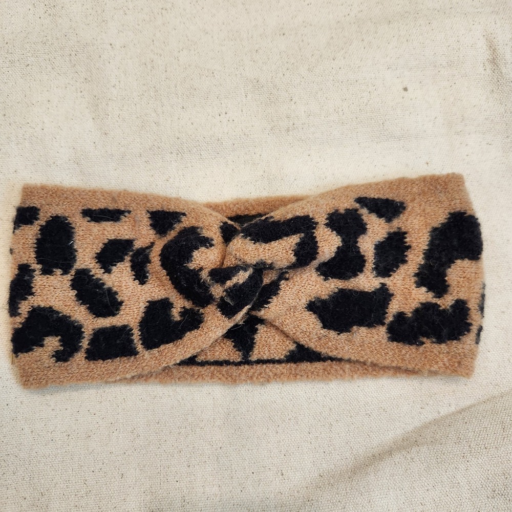 J.Crew Leopard Animal Print Wool Alpaca Blend Twist Headband Hair J Crew Jcrew
